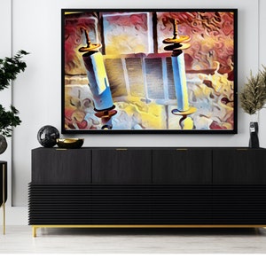 Jerusalem Art Lifting of the Torah At the Kotel Israel Acrylic Art  or Wooden Framed Wall Art Print Jewish Gift