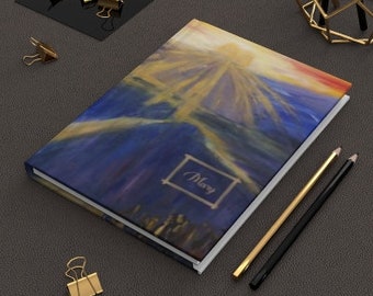 Journal Biblical Cover Art Giving of the Torah to the Israelites on Mt Sinai Israel Torah Art Personalization Optional