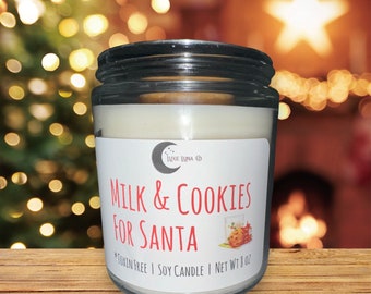 Milk & Cookies for Santa Soy candle | toxin-free | Christmas decor | Christmas candle | home decor | gift idea | Christmas gift | handmade