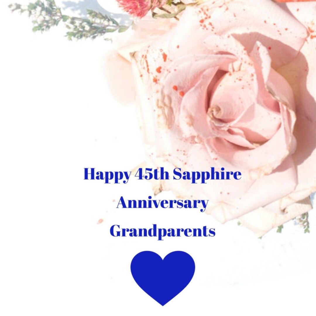 Happy 45th Sapphire Anniversary Grandparents Greeting Card - Etsy