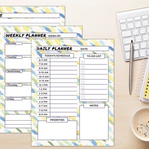 Printable Undated Planner - Daily, Weekly, Monthly, and Yearly Instant Download for School, Work, and Personal Planning