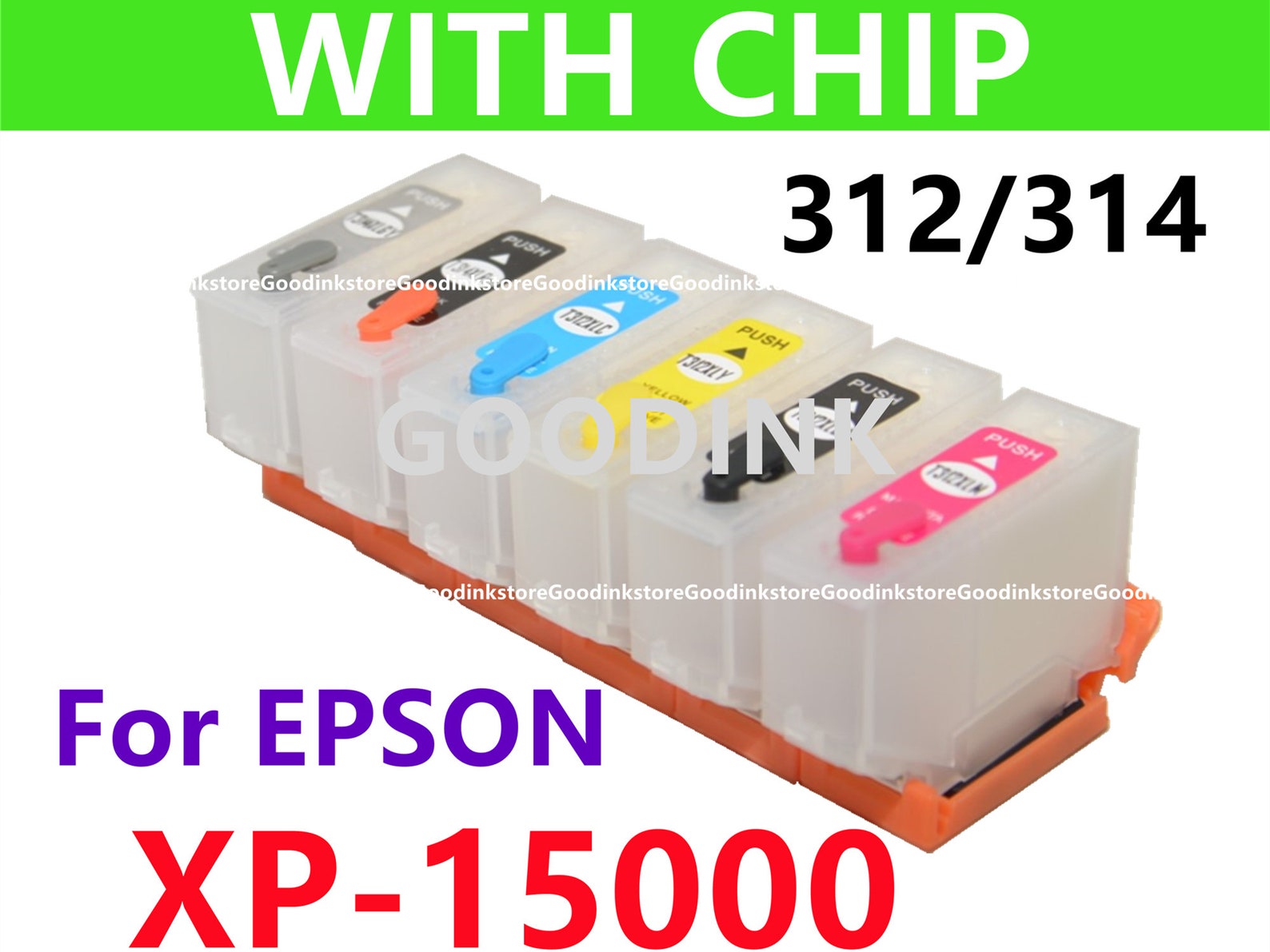 6pk Empty Refillable Ink Cartridge for Epson XP15000 T312 Etsy