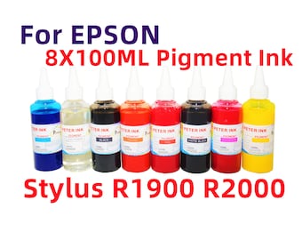 8X100ML Premium Pigment refill Ink for stylus R1900 R2000 Printer 87 159 T087 T159 cartridge