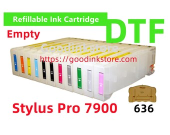 Stylus Pro 7900 DTF Printing, 11 Refillable Ink Cartridge Kit