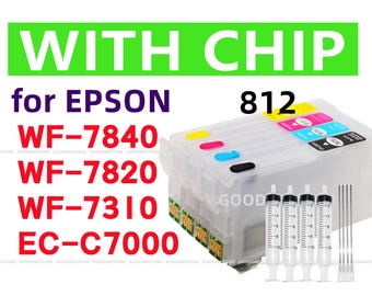 T812 XL Refillable Ink Cartridge for Epson wf-7840 wf-7820 wf-7310 ec-c7000