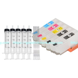 Cartouche d'encre rechargeable pour Expression Premium XP-820 XP-810 XP-800 Xp-620 xp-610 xp-600 xp-520 xp-510 xp-500 T273 Cartouche d'encre 273 5 Carts + 5 Syringes