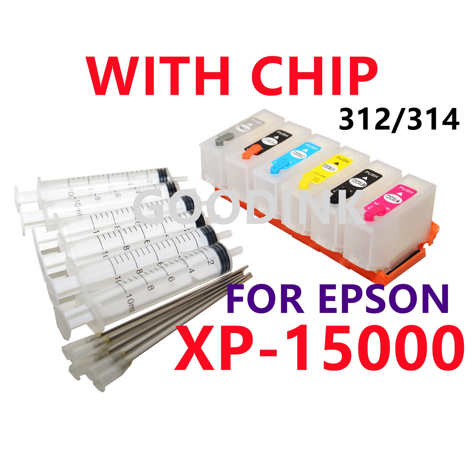 6pk Empty Refillable Ink Cartridge for Epson XP15000 T312 Etsy