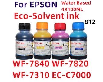 Eco Solvent Ink 4x100ml, Water Based, for Wf-7840 Wf-7820 wf-7310 ec-c7000 Printer