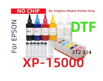 Chipless DTF Ink Refillable Cartridge Kit for XP-15000