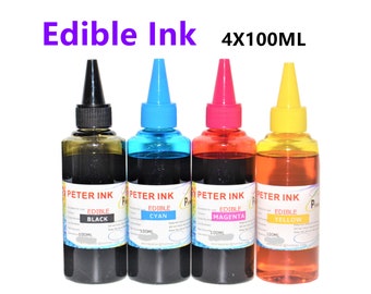 Recharge d'encre alimentaire 4 x 100 ml pour imprimante 502 ET-2980 et-3930 et-3950 et-4950