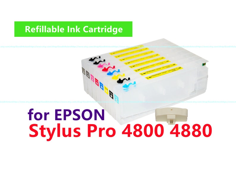 8 Empty Refillable Ink Cartridge Kit for Stylus Pro 4880 4800 Printer ...