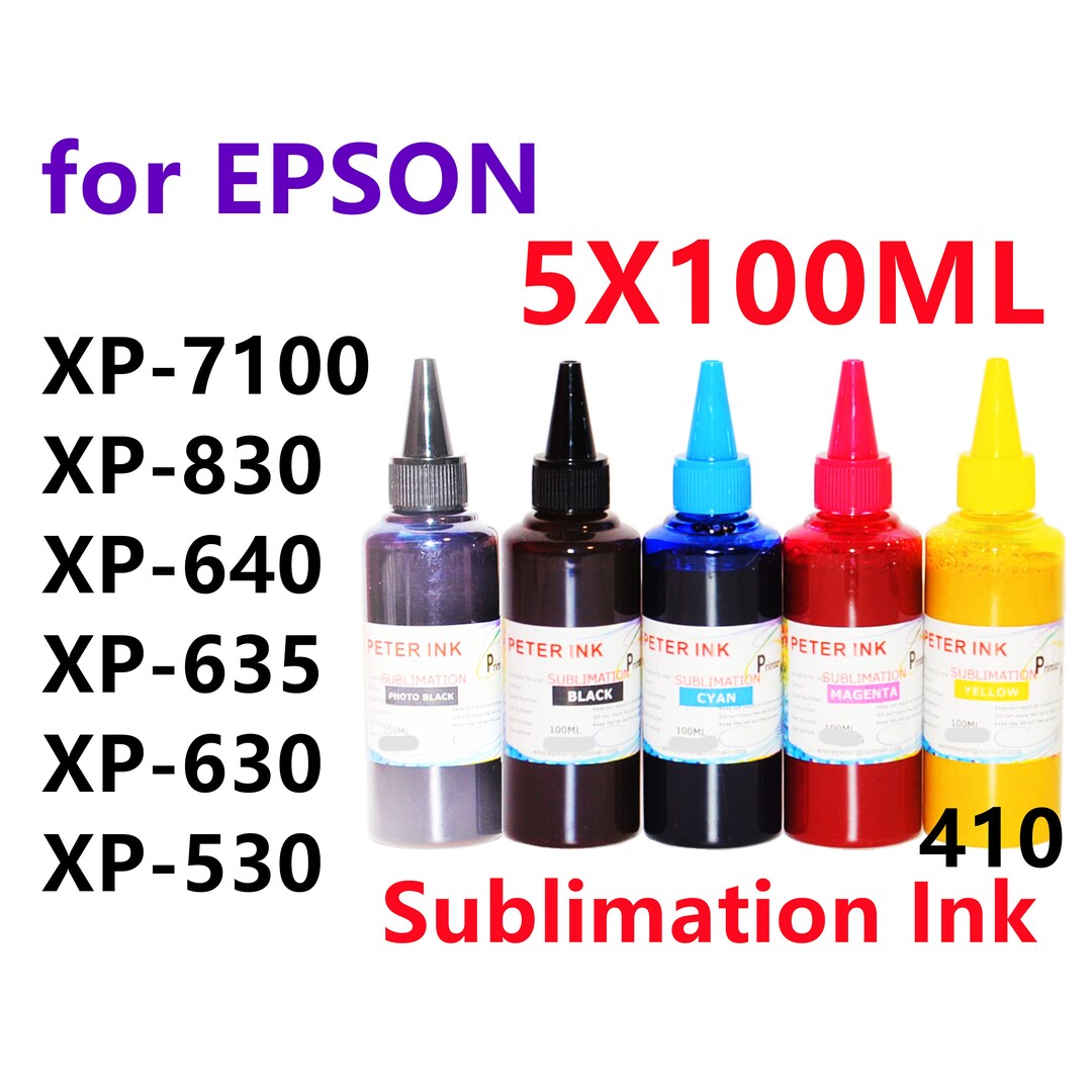 5X100ML Sublimation Ink for XP7100 XP830 XP640 XP635 XP630 XP530