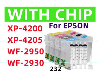 Refillable Ink Cartridge, T232, for Epson XP-4200/4205, WF-2950/2930 (4pk Empty)