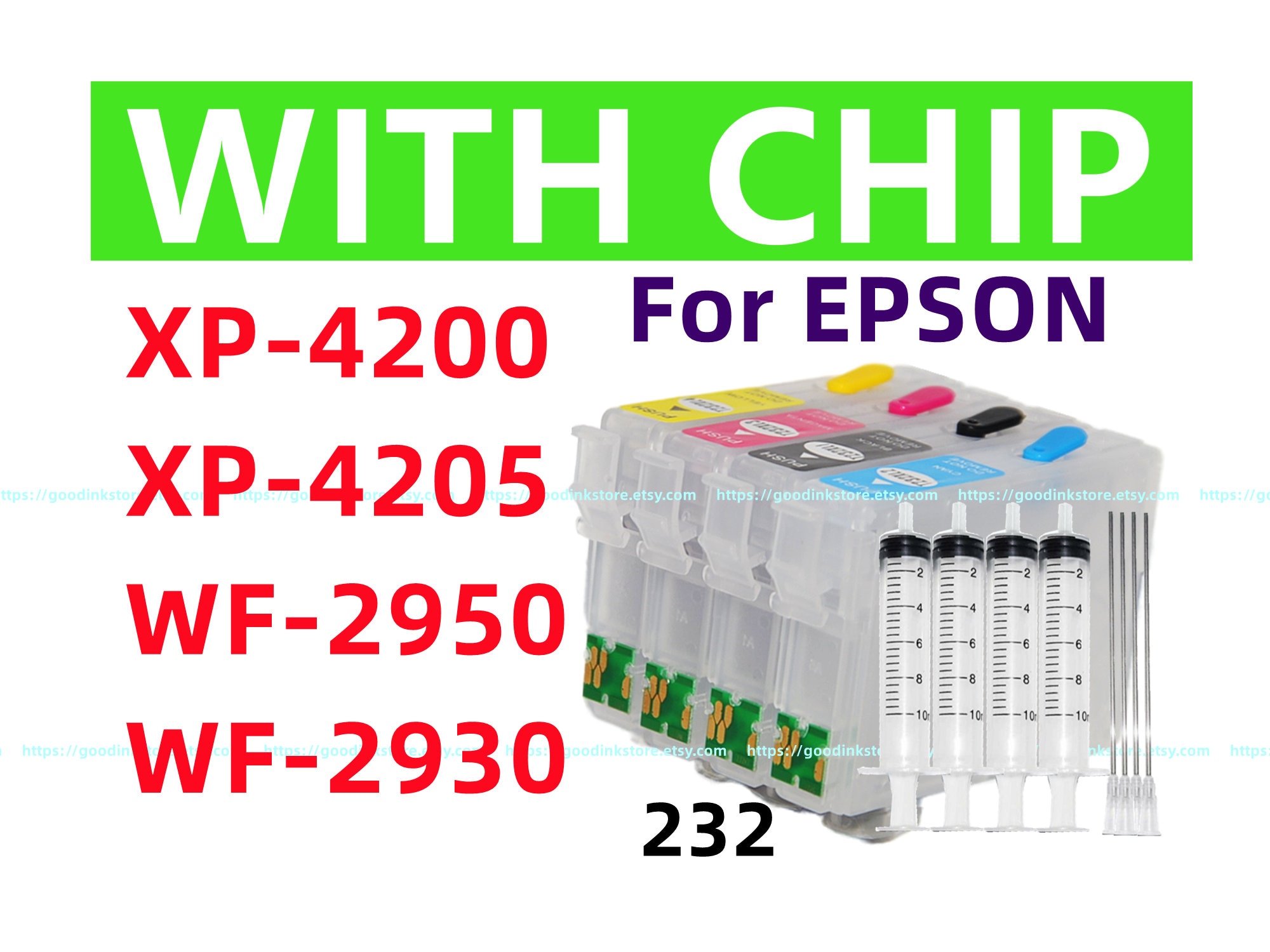 Refillable Ink Cartridge, T232, for Epson XP-4200/4205, WF-2950