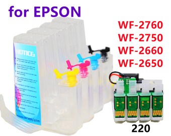 Empty Refillable CIS CISS Ink System for Workforce wf 2760 wf 2750 wf 2660 wf 2650 Printer 220 cartridge