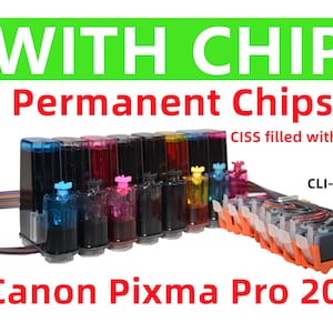 Empty / Dye ink CIS CISS Ink System for Canon PIXMA Pro-200 Pro 200 Printer refillable Cli-65 Cli 65 ink Cartridge