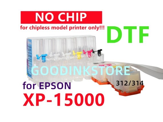 No-chip Empty DTF printing Ciss Ink System for Expression Photo hd XP-15000 T312 T314 312 314 XL without chip, chipless for Dtf printing