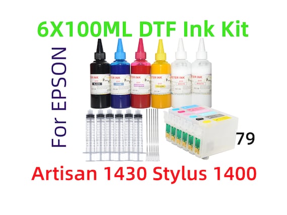 Refillable DTF Ink Cartridge Kit for Artisan 1430 Stylus 1400