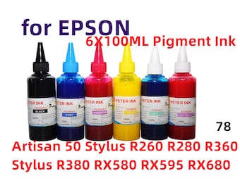 6 x 100ML Pigment Ink for Artisan 50, Stylus R260, R280 & More