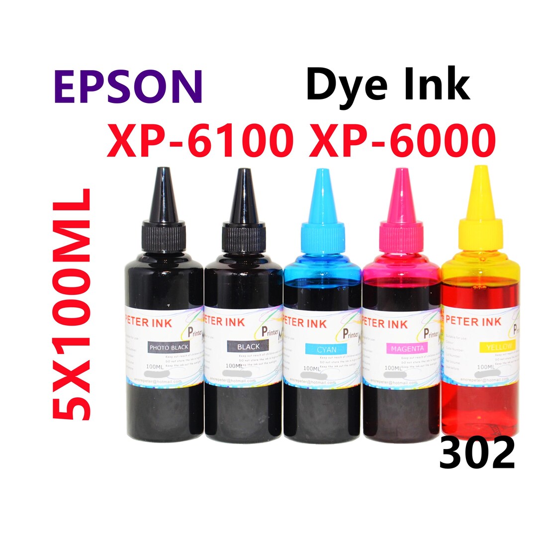 Xp 6000 Epson XP-6000, XP-6100 Dye Ink Refill (5 X 100ml) - Etsy