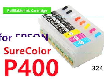 Empty Refillable Ink Cartridge kit for SureColor P400 Printer T324 324 Cartridge with ARC