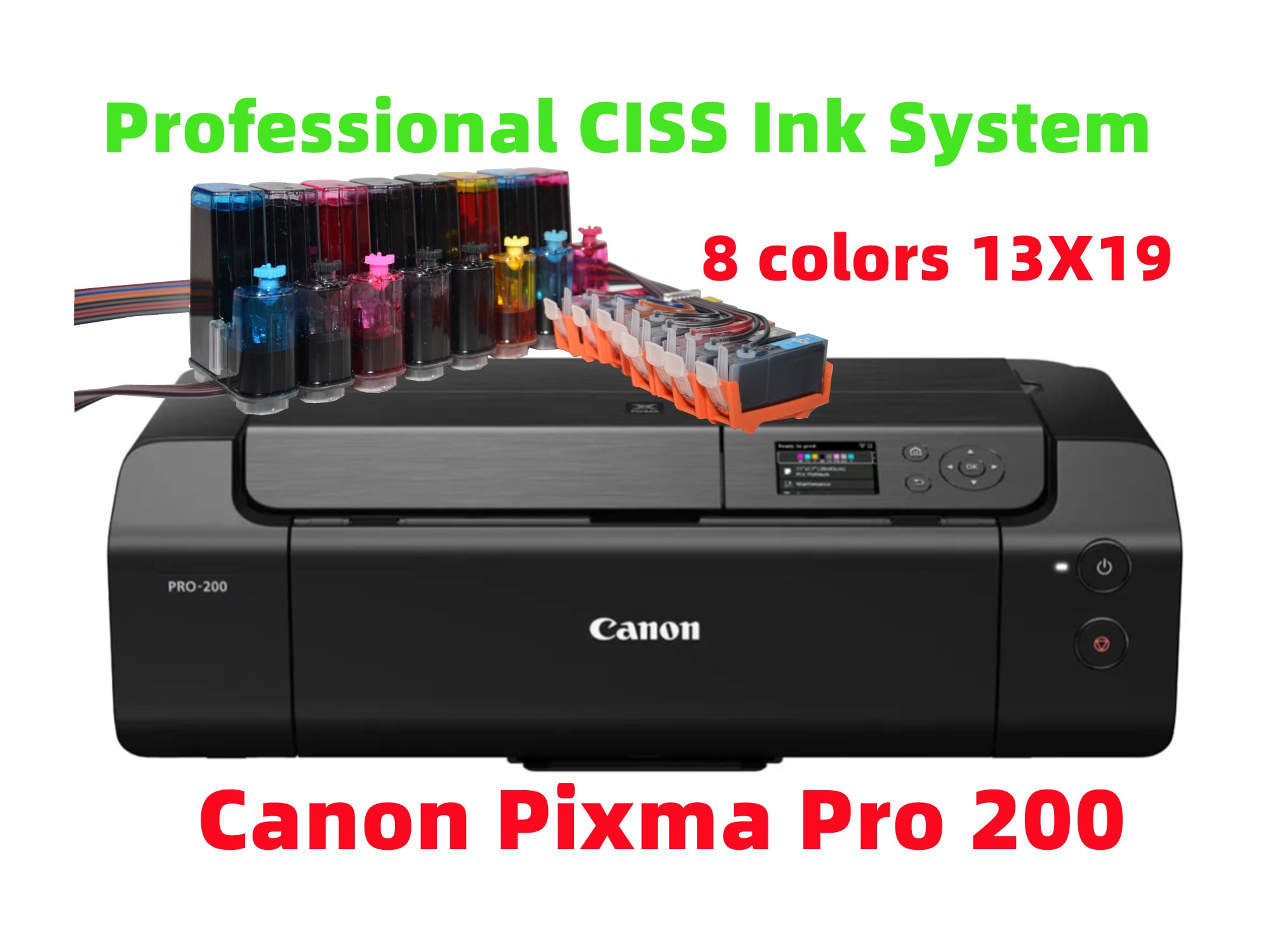 Brand new Canon PIXMA Pro 200 Wireless Professional Inkjet Photo Printer with professional CISS ink system refillable