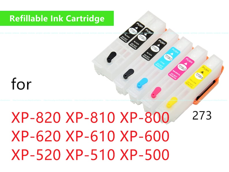 Cartouche d'encre rechargeable pour Expression Premium XP-820 XP-810 XP-800 Xp-620 xp-610 xp-600 xp-520 xp-510 xp-500 T273 Cartouche d'encre 273 5 Empty Carts Only