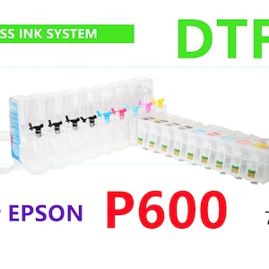 May include: A clear plastic CISS ink system for Epson P600 and 760 printers. The system includes multiple ink cartridges and a clear tube.