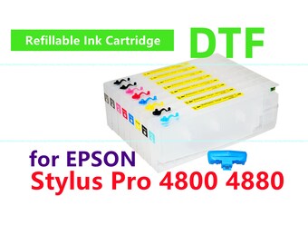 8 Empty Refillable Ink Cartridge kit for Stylus Pro 4880 4800 Printer for DTF printing