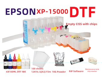 DTF tools kit CISS for Expression Photo hd Xp-15000 Xp 15000 xp1500 T312 T314 312 314 XL with single use chips for Dtf Printing