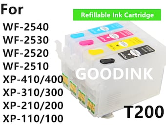 Kit de cartouches d'encre rechargeables pour le personnel wf-2540 wf-2530 wf-2520 wf-2510 Expression xp-410 xp-400 xp-310 xp-300 imprimante xp-210 T200 200xl