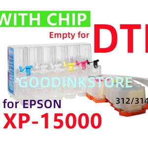 Empty CISS Ink System for Expression Photo hd Xp-15000 Xp 15000 xp1500 T312 T314 312 314 XL with single use chips for DTF Printing