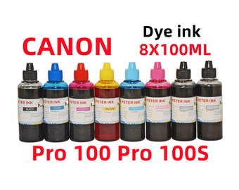 Canon PIXMA Pro-100 Dye Ink Refill Kit, 8 x 100ml Bottles