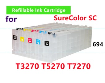 5 cartouches d'encre rechargeables avec puce pour SureColor T3270 T5270 T7270