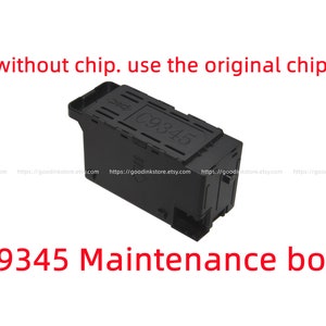 May include: Black plastic maintenance box with the text "C9345" printed on the side. The text "without chip. use the original chip" is written above the box.