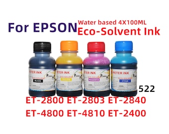 Eco Solvent Ink 4x100ml: Water-Based Transfer Ink for ET-2800 ET-4800 Printers
