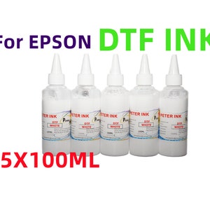 5X100ML Premium DTF Direct To Film refill Ink for R2400 R2880 R3000 P600 R800 R1800 R1900 R2000 P400 Printer