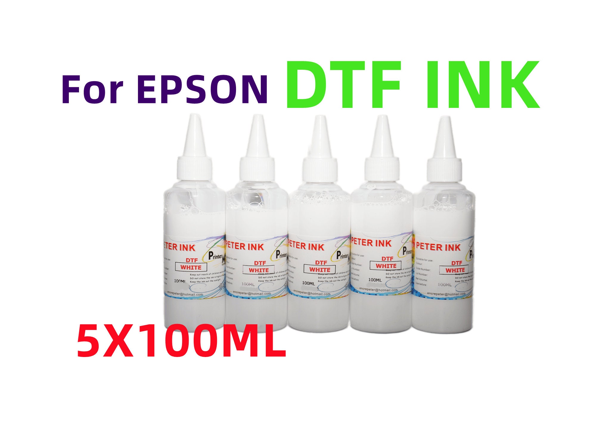  Premium DTF White Ink - DTF Transfer Ink for PET Film, Refill DTF  Ink for Epson ET-8550, L1800, L800, R2400, P400, P800, XP15000, Heat  Transfer Printing Direct to Film (1000ml) 