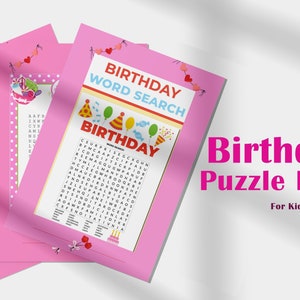 7 Printable Birthday Puzzle Games, Birthday Puzzle Book for Kids ...
