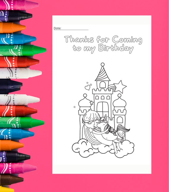 PRINTABLE Birthday Party Coloring Book Unicorn Birthday | Etsy