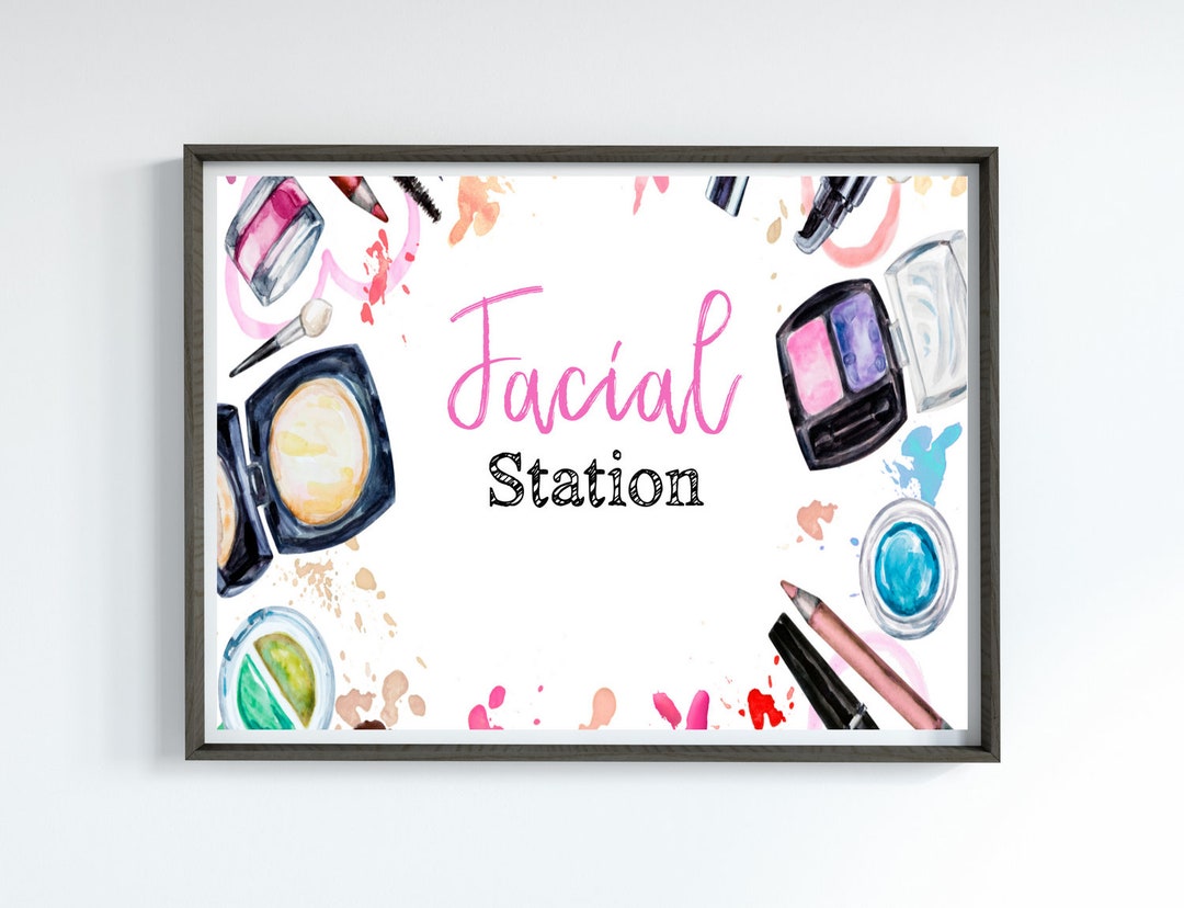 Facial Station Sign Spa Sign Halloween Spa Party Etsy