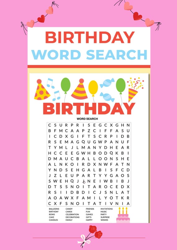7 Printable Birthday Puzzle Games, Birthday Puzzle Book for Kids