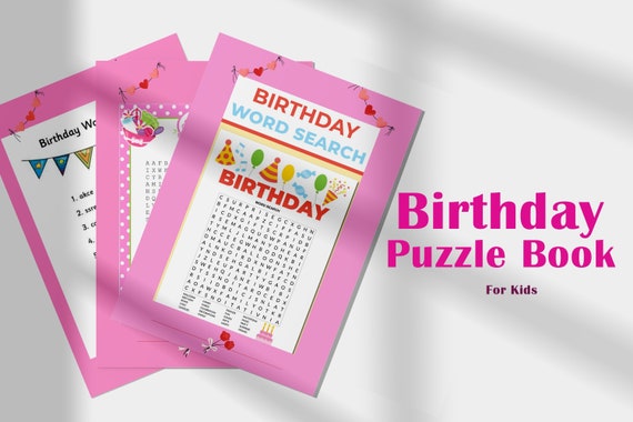 7 Printable Birthday Puzzle Games Birthday Puzzle Book for - Etsy