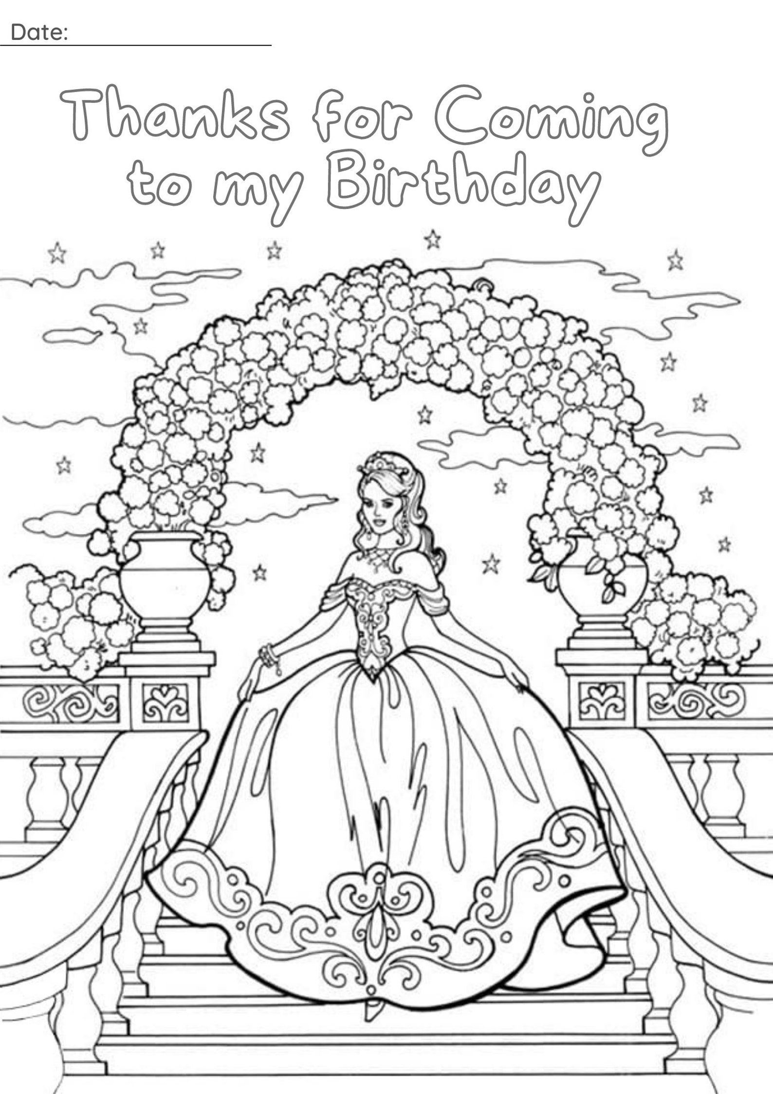 Princess Thank You For Coming To My Birthday Coloring Book Birthday princess-thank-you-for-coming-to-my-birthday-coloring-book-birthday