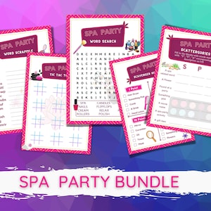 Fun Birthday Games I Spa Party Games I Instant download l Slumber Party Games I Birthday party games I Spa