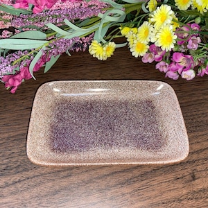Sand and purple ocean soap dish