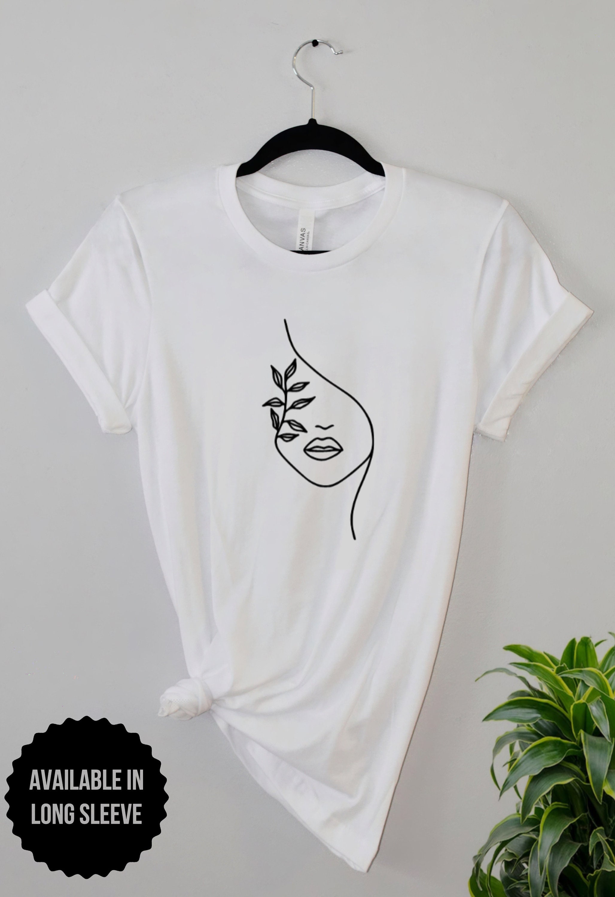 One Line Women's Face Shirt Cute Modern Shirt Simple - Etsy Australia