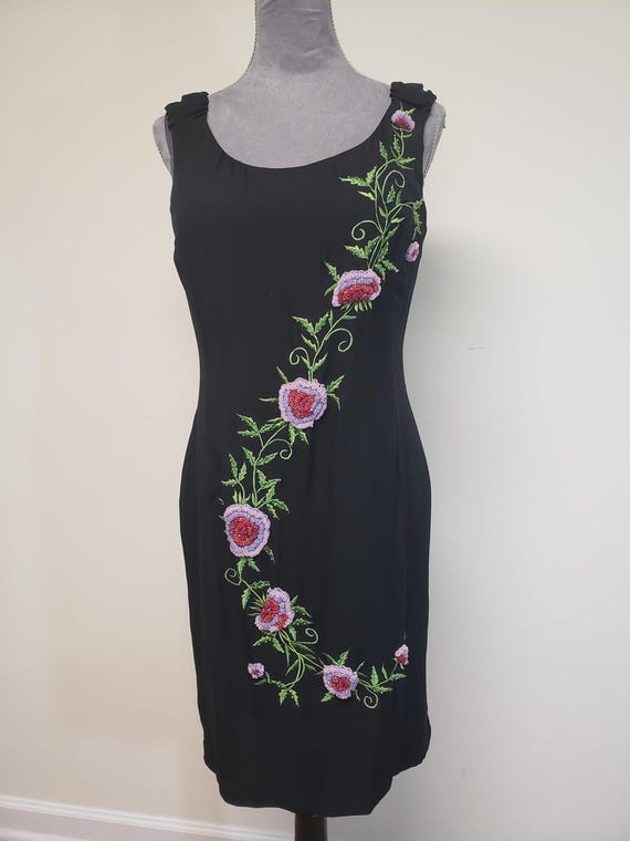 Exquisite Vintage Embroidered and Beaded Silk Slip Dress