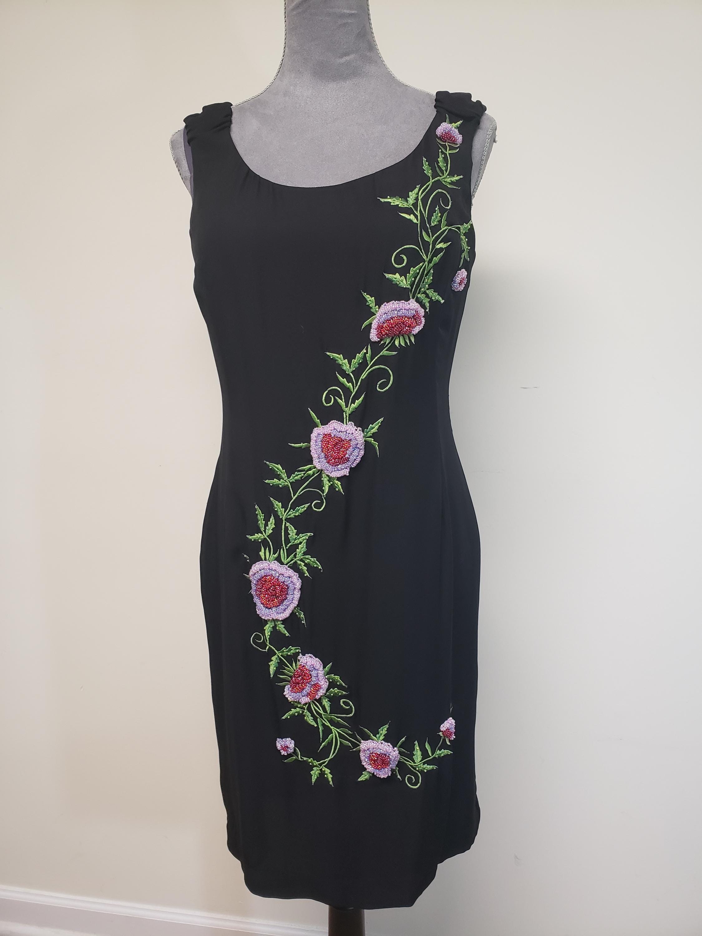 vintage beaded slip dress Vintage Papell Purple Beaded Slip Dress by Pappell Boutique
