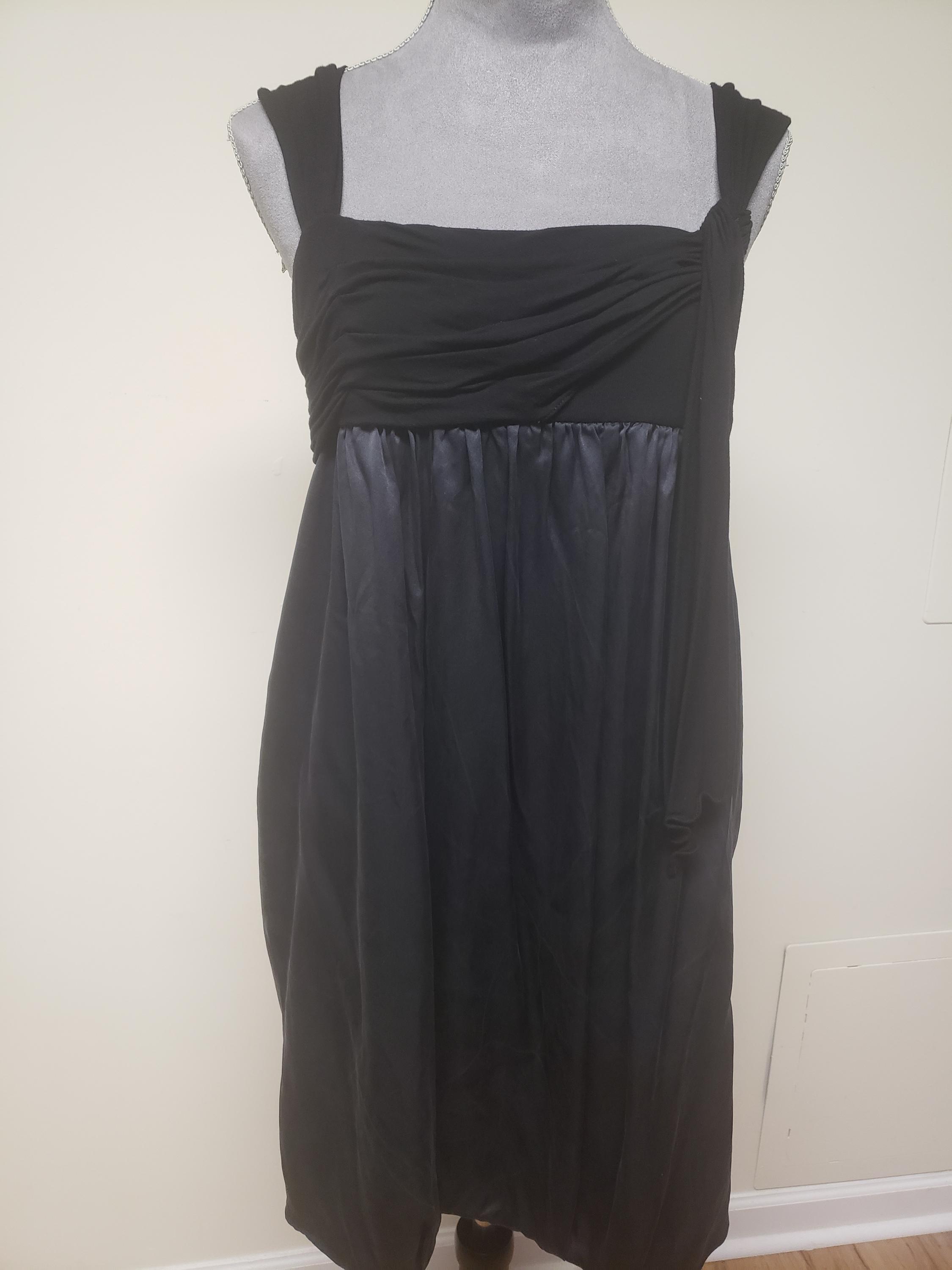 Vintage Bcbgmaxazria Front Tie Black Silk Dress